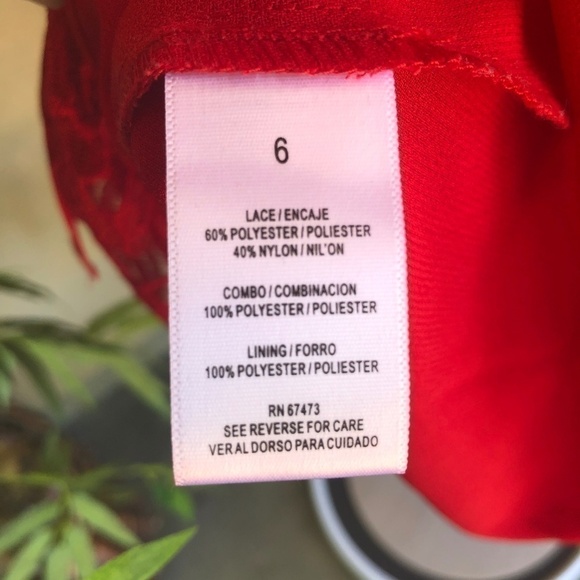 Julian Taylor NY Red Sheer & Lace Dress - Picture 5 of 6